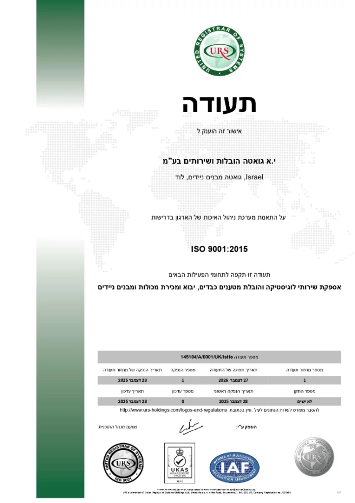 תעודת איזו גואטה מבנים